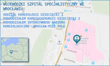 ODDZIAŁ KARDIOLOGII DZIECIĘCEJ Z PODODDZIAŁEM KARDIOCHIRURGII DZIECIĘCEJ I PODODDZIAŁEM INTENSYWNEGO NADZORU KARDIOLOGICZNE - WOJEWÓDZKI SZPITAL SPECJALISTYCZNY WE WROCŁAWIU - KAMIEŃSKIEGO 73A,  WROCŁAW-PSIE POLE