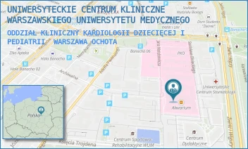 ODDZIAŁ KLINICZNY KARDIOLOGII DZIECIĘCEJ I PEDIATRII - UNIWERSYTECKIE CENTRUM KLINICZNE WARSZAWSKIEGO UNIWERSYTETU MEDYCZNEGO - ŻWIRKI I WIGURY 63A,  WARSZAWA OCHOTA